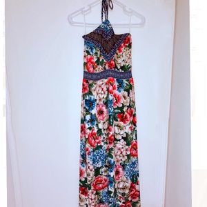 Floral Halter Maxi Dress